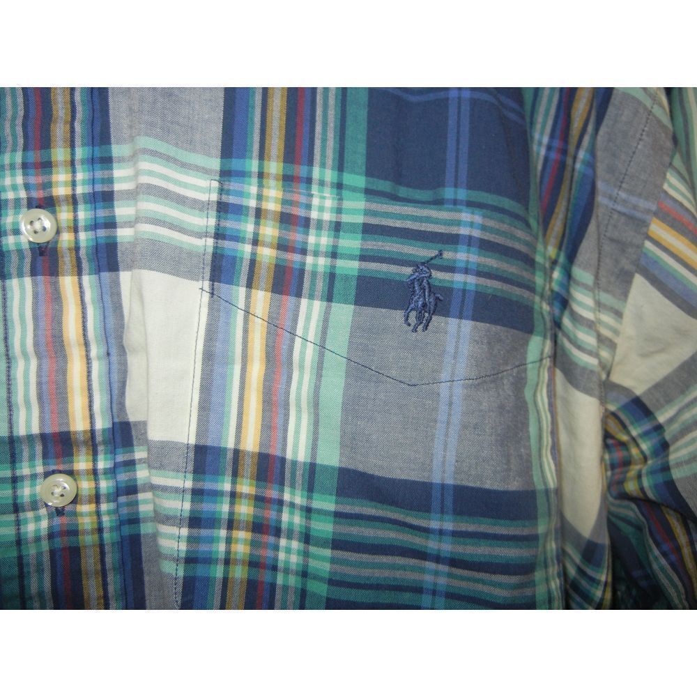 Vintage Ralph Lauren Blaire Shirt Blue Plaid Cotton Long Sleeve Button Down - Picture 3 of 9